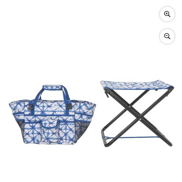 Expert Gardener Folding Gardening Stool with Detachable Tote, Blue NEW Camping - Picture 1 of 4
